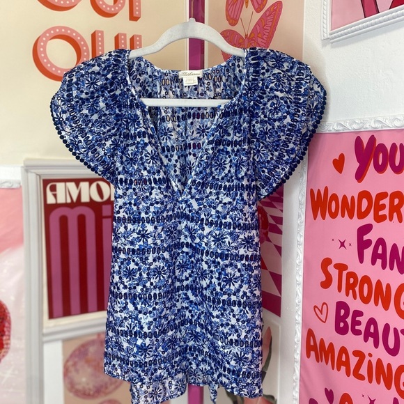 SHOSHANNA Printed Flutter Sleeve Top - Picture 5 of 8